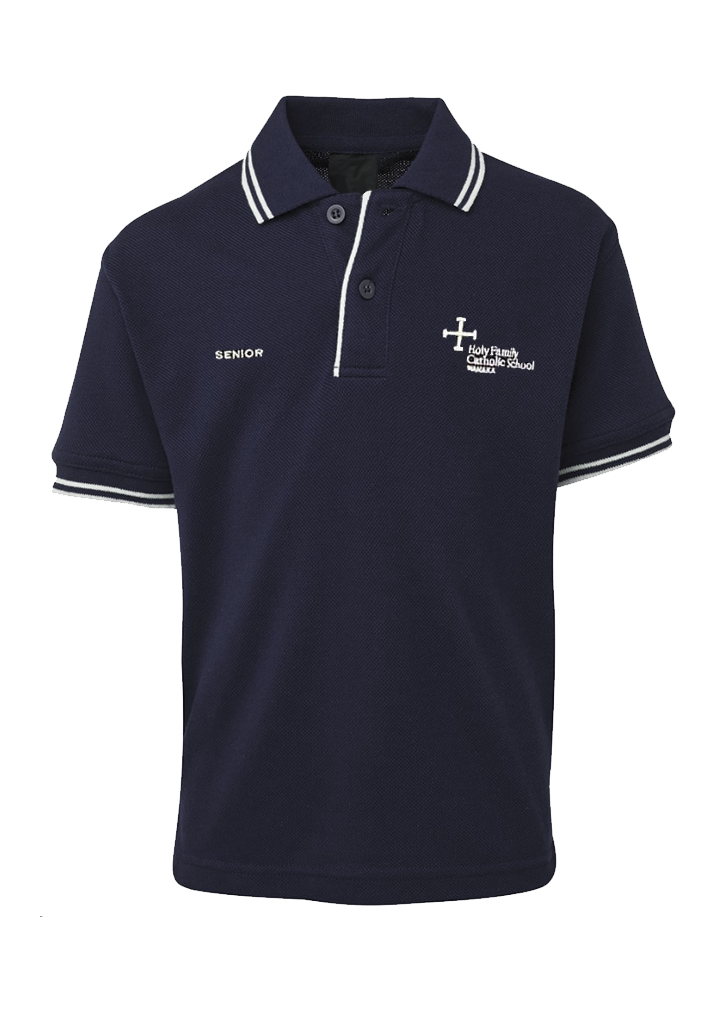 Holy Family School Wanaka Senior Polo Navy/White