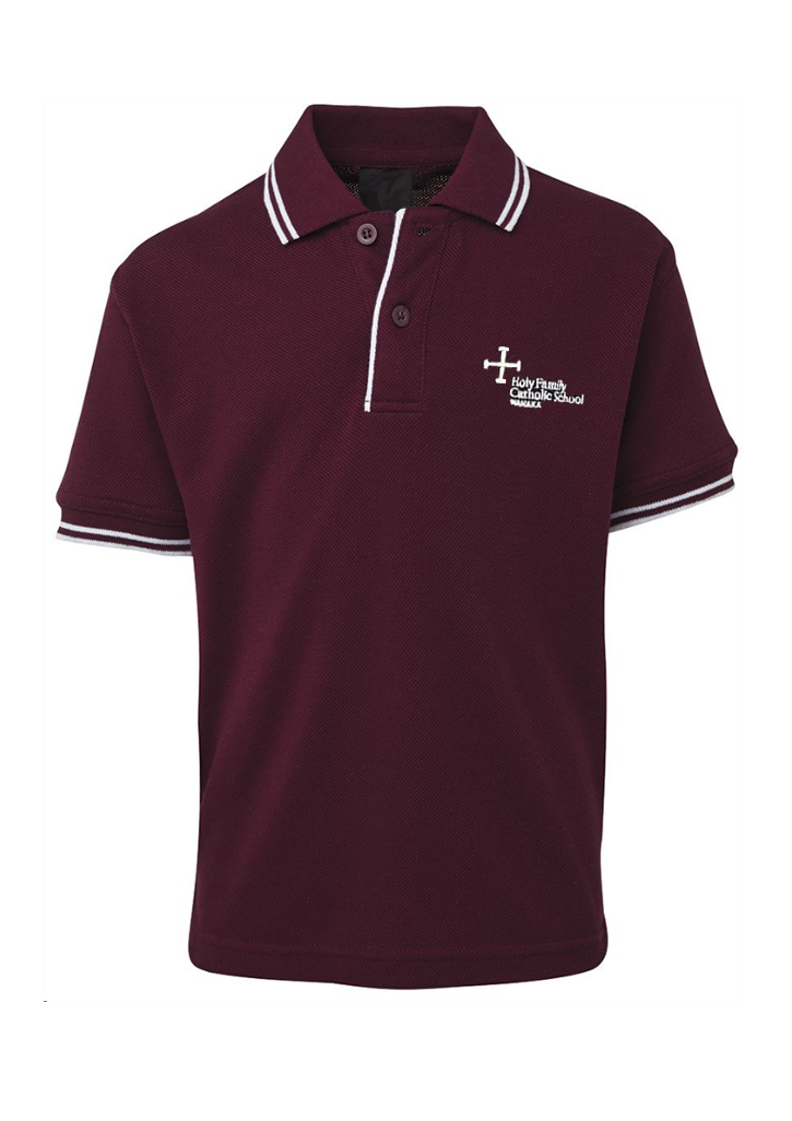 Holy Family School Wanaka Junior Polo Maroon/White